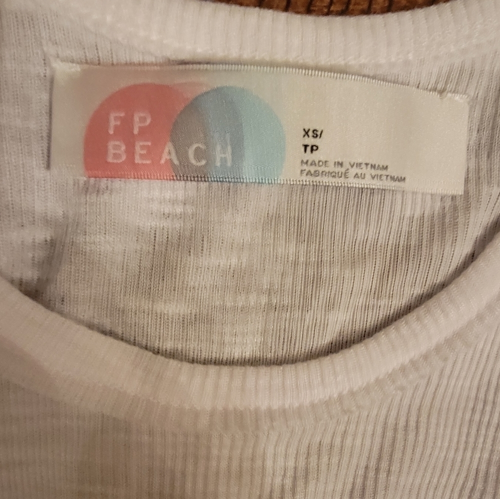 Free People Beach Ribbed White Tank Dress Size XS - Picture 9 of 9